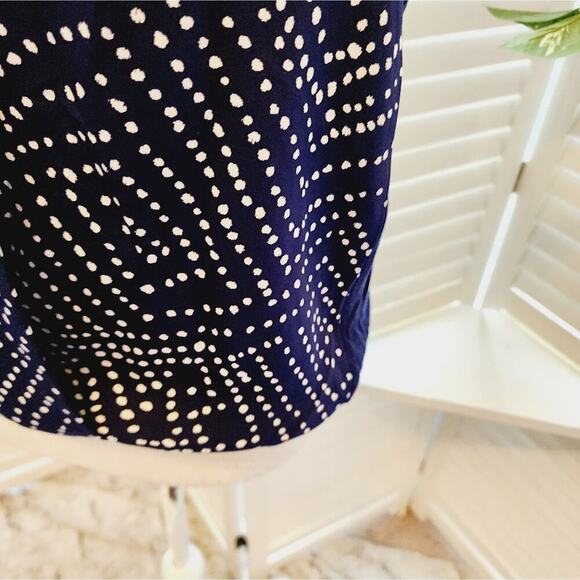 DIANE VON FURSTENBERG NAVY POLKA DOT BLOUSE SMALL - Picture 3 of 7